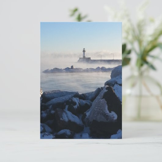 Lake Superior Duluth Vuurtoren Notecard Bedankkaart (Staand voorkant)