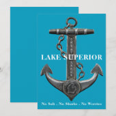 Lake Superior Great Lake State Kaart (Voorkant / Achterkant)