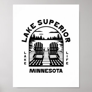 Lake Superior Minnesota Buitenleven Vintage 1  Poster
