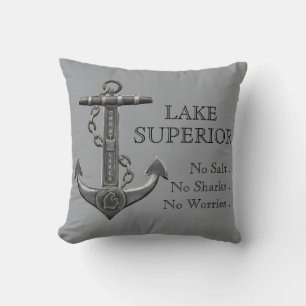Lake Superior noodlijdend nautisch piratenanker Kussen
