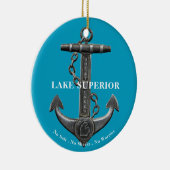 Lake Superior Patriottisch noodlijdend anker Keramisch Ornament (Rechts)