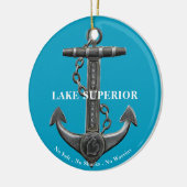 Lake Superior Patriottisch noodlijdend anker Keramisch Ornament (Links)