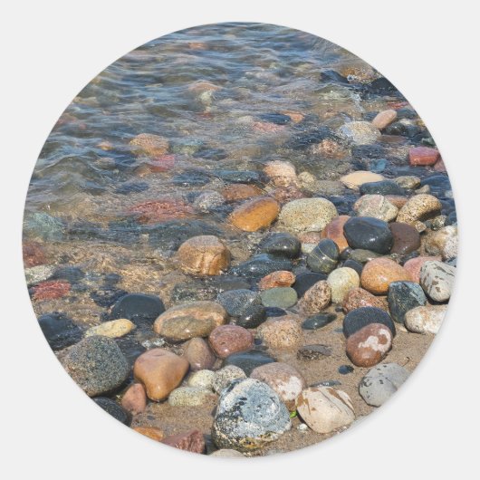 Lake Superior Rocks Ronde Sticker (Voorkant)