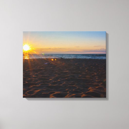 Lake Superior Sunset, Ontonagon, Michigan Canvas Afdruk (Voorkant)
