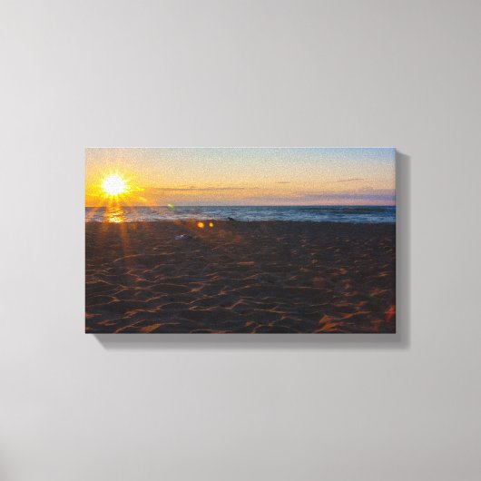Lake Superior Sunset, Ontonagon, Michigan Canvas Afdruk (Voorkant)