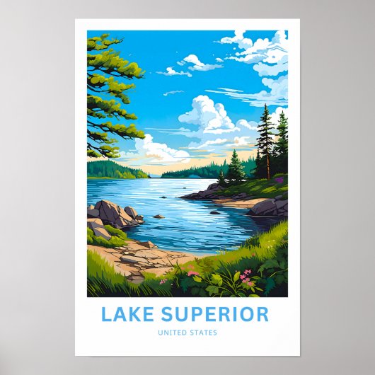 Lake Superior Verenigde Staten Reisprint Poster (Voorkant)