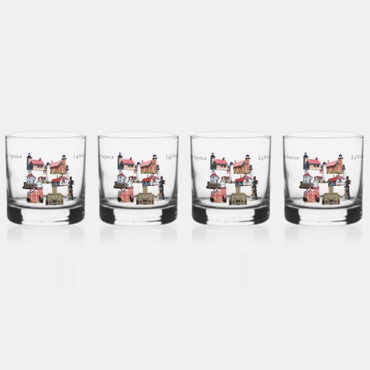 Lake Superior Vuurtorenbril Whisky Glas (Voorkant)