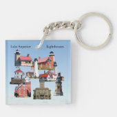 Lake Superior Vuurtorens acryl sleutelhanger (Achterkant)