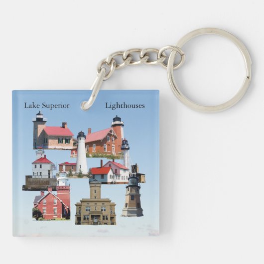 Lake Superior Vuurtorens acryl sleutelhanger (Achterkant)