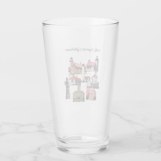 Lake Superior Vuurtorens glas (Achterkant)