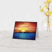 Lake Superior zonsondergang waterverf sympathie Kaart (Gele Bloem)