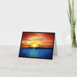 Lake Superior zonsondergang waterverf sympathie Kaart