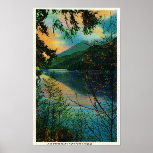 Lake Sutherland, nieuwe Port Angeles, WA Poster (Voorkant)