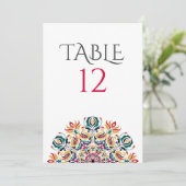 Lake Swan Lotus Flowers Mandala Table Number Kaart (Staand voorkant)