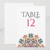 Lake Swan Lotus Flowers Mandala Table Number Kaart (Voorkant / Achterkant)