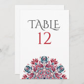 Lake Swan Lotus Flowers Mandala Table Number Kaart (Voorkant / Achterkant)