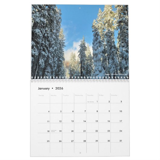 Lake Tahoe 2025 Kalender (Jan 2026)