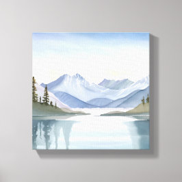 Lake Tahoe | Aquarel Berglandschap Canvas Afdruk