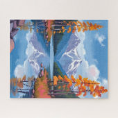 Lake Tahoe Autumn | Fall Foliage Mountain Painting Legpuzzel (Horizontaal)