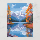 Lake Tahoe Autumn | Herfst Foliage Mountain Painti Briefkaart (Voorkant)