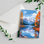 Lake Tahoe Autumn | Herfst Foliage Mountain Painti Briefkaart