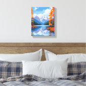 Lake Tahoe Autumn | Herfst Foliage Mountain Painti Canvas Afdruk (Insitu (Slaapkamer))