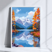 Lake Tahoe Autumn | Herfst Foliage Mountain Painti Poster