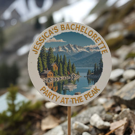  Lake Tahoe Bachelorette Retro Reiscabine Ronde Sticker