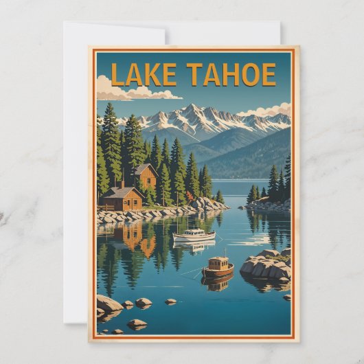  Lake Tahoe Bachelorette Weekend Rustiek Kaart (Voorkant)