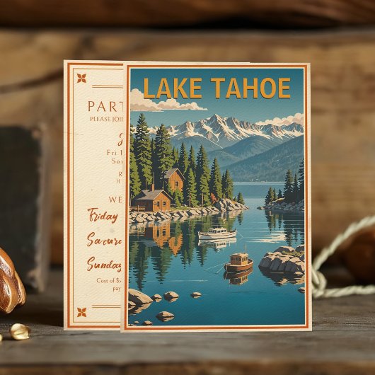  Lake Tahoe Bachelorette Weekend Rustiek Kaart