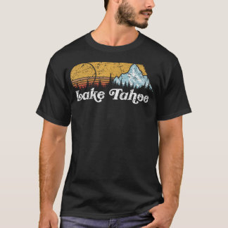 Lake Tahoe Berg Californië Retro Buiten T-shirt