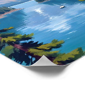 Lake Tahoe Bergen Schilderij Poster (Hoek)