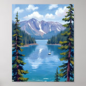 Lake Tahoe Bergen Schilderij Poster (Voorkant)
