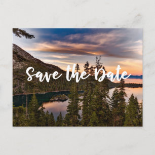Lake Tahoe - Bewaar de datum ansichtkaart Aankondigingskaart