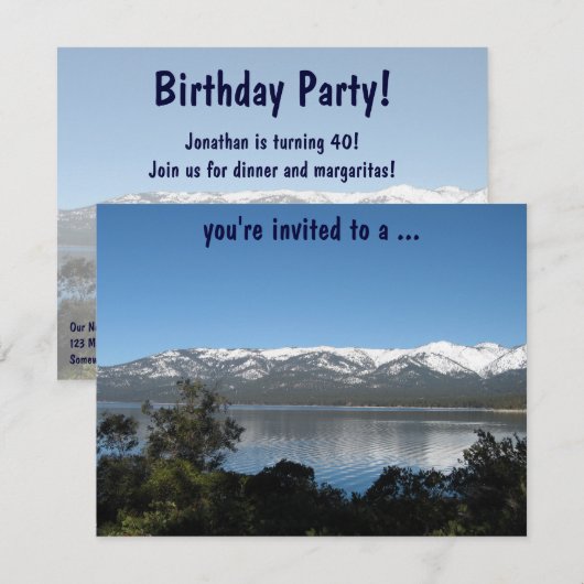 Lake Tahoe Birthday Party! Kaart (Voorkant / Achterkant)