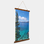 Lake Tahoe Blauw Groen Water Hangend Wandkleed (Gebogen)