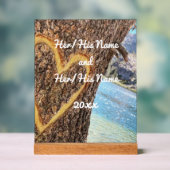Lake Tahoe Blue Water Tree Heart Love Acryl Bord (Neutraal)