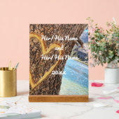 Lake Tahoe Blue Water Tree Heart Love Acryl Bord (Huwelijk)