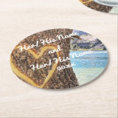 Lake Tahoe Blue Water Tree Heart Love Ronde Kartonnen Onderzetter (Gebogen)