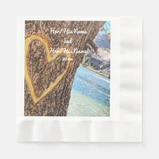 Lake Tahoe Blue Water Tree Heart Love Servet (Voorkant)