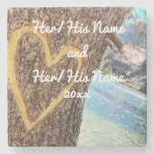 Lake Tahoe Blue Water Tree Heart Love Stenen Onderzetter (Voorkant)
