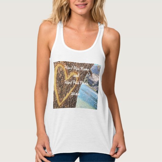 Lake Tahoe Blue Water Tree Heart Love Tanktop (Voorkant)