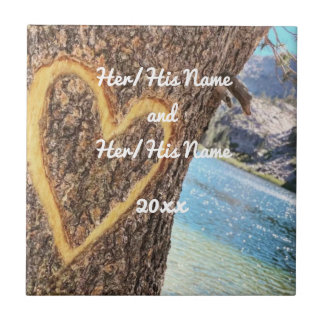 Lake Tahoe Blue Water Tree Heart Love Tegeltje