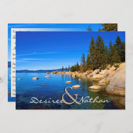 Lake Tahoe bruiloft uitnodiging (Voorkant / Achterkant)