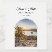 Lake Tahoe Bruiloft Wijn Label Etiket (Enkel label)