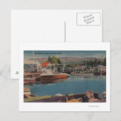 Lake Tahoe, CA - Boat Harbour in Bijou Wooden Briefkaart (Voorkant / Achterkant)