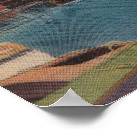 Lake Tahoe, CA - Boat Harbour in Bijou Wooden Poster (Hoek)