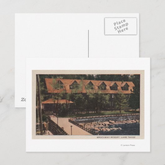 Lake Tahoe, CA - Brockway Resort Lodge Uitzicht Briefkaart (Voorkant / Achterkant)