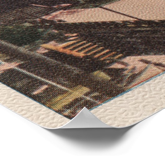 Lake Tahoe, CA - Brockway Resort Lodge Uitzicht Poster (Hoek)