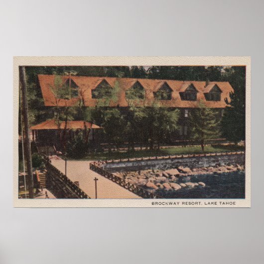 Lake Tahoe, CA - Brockway Resort Lodge Uitzicht Poster (Voorkant)